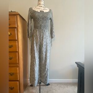 Black and white jump suit